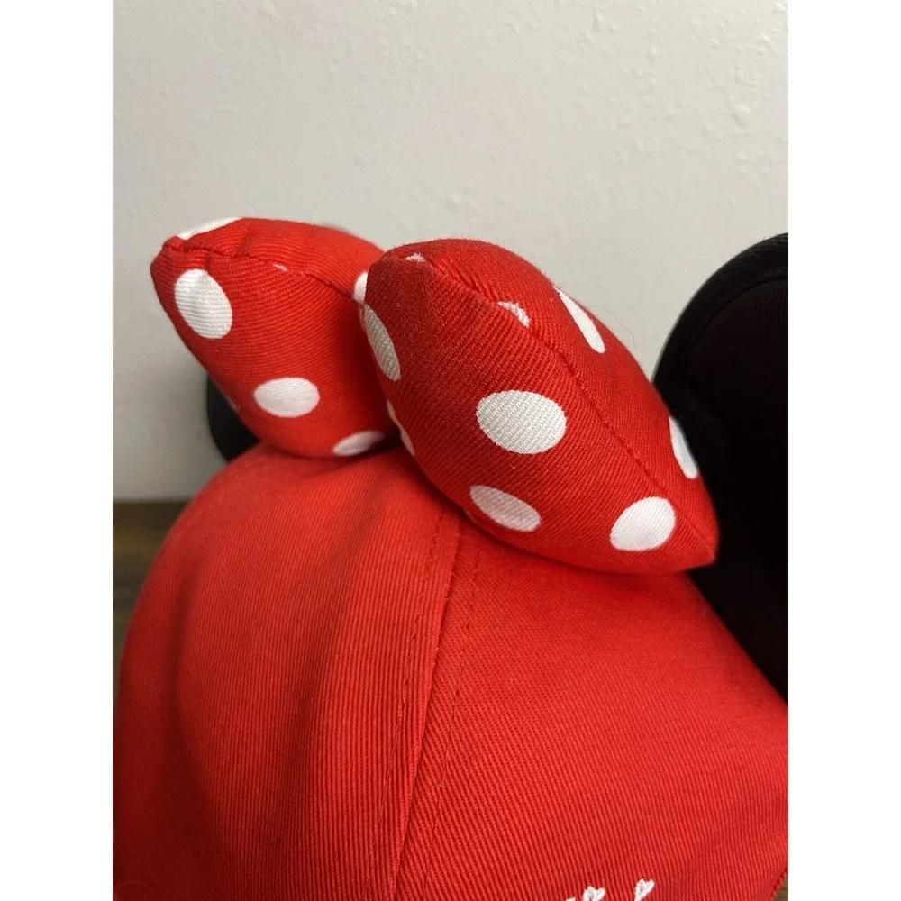Disney Parks Youth Hat Lot Mickey Mouse Red Minnie Polka Dot 2 Pack Baseball Cap